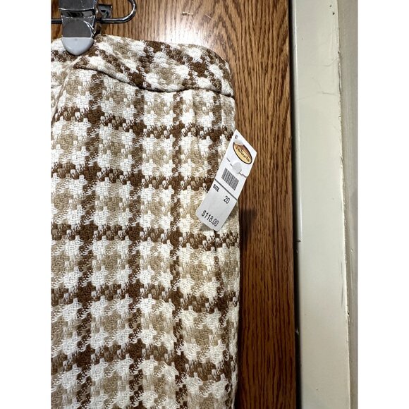 TALBOTS WOMEN'S HOUNDSTOOTH SLACKS SZ 20 DRESS PANTS BEIGE/WHITE/BROWN NEW - Picture 3 of 4